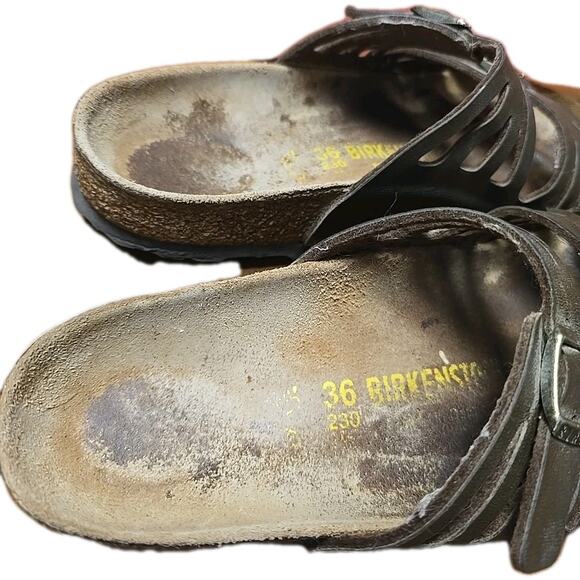 Birkenstock Granada Green Soft Footbed Slip On Slide Sandals Womans Size 36 - Picture 6 of 8